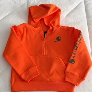 Carhartt Quarter Zip Orange Hoodie size 4